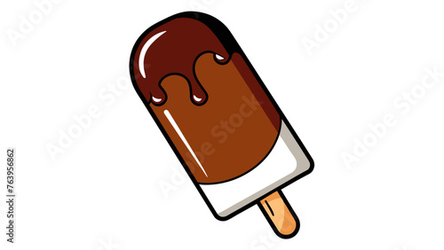Delicious Chocolate Popsicle High-Quality Vector Art on White Background