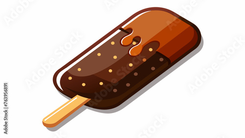 Delicious Chocolate Popsicle High-Quality Vector Art on White Background