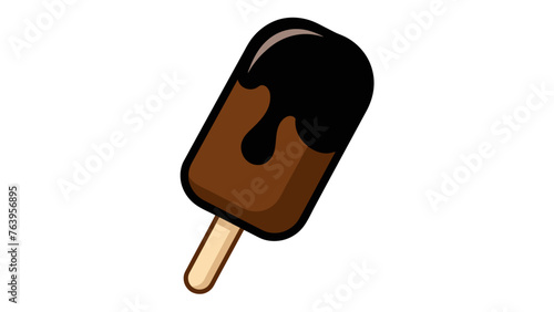 Delicious Chocolate Popsicle High-Quality Vector Art on White Background
