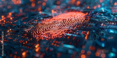 Innovative digital fingerprint background for advanced identity verification technology and cybersecurity. Concept Advanced Identity Verification, Cybersecurity, Digital Fingerprint Background