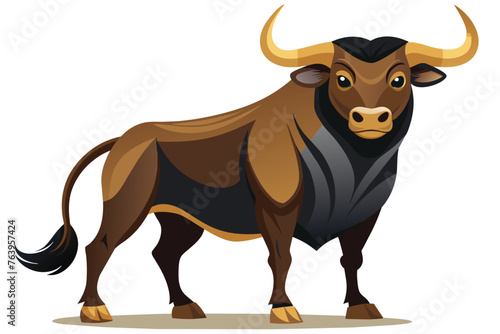 realistic bull on vector design 7.eps
