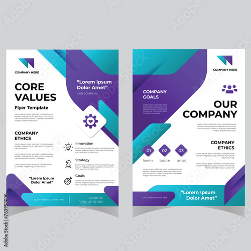 Corporate business flyer template design set, Brochure design, cover modern layout, annual report, poster, flyer in A4 with colorful business proposal, promotion, advertise, publication, cover page. © MDZiaur