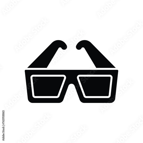 Black solid3d Glasses vector icon