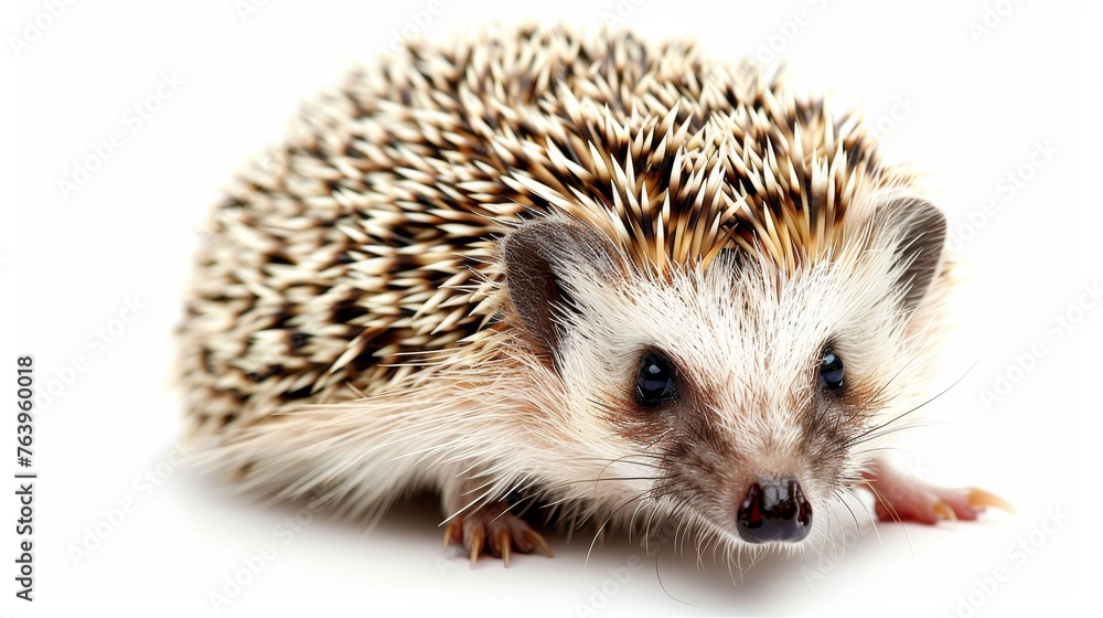 Single hedgehog isolated on plain white background for optimal visibility in search results Single hedgehog isolated on plain white background for optimal visibility in search results