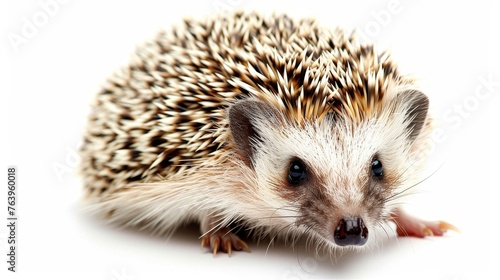 Single hedgehog isolated on plain white background for optimal visibility in search results