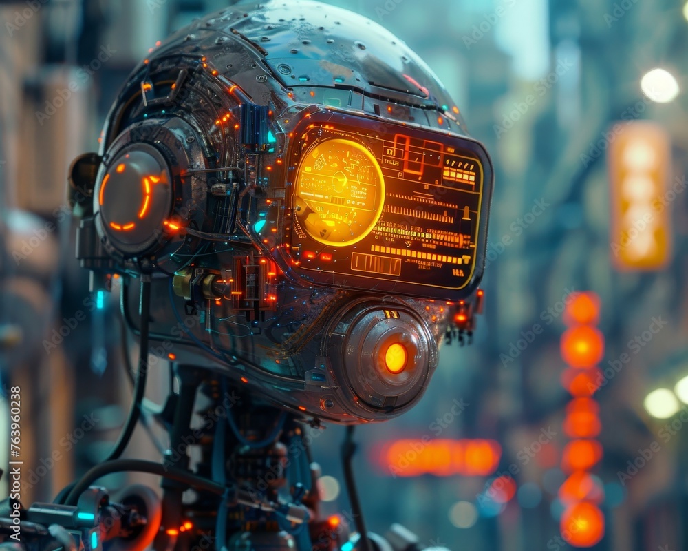 Fototapeta premium Mechanism Mediator is supervised by Smart Supervisors Overheat Off switch with priority on AI Disruptor Detector