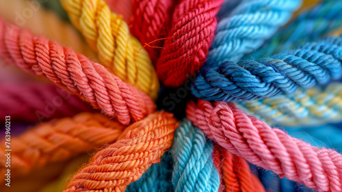 Close-up of colorful threads