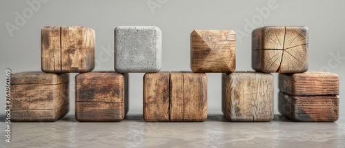 The wooden block is designed to be accessible and interactive from every angle. photo