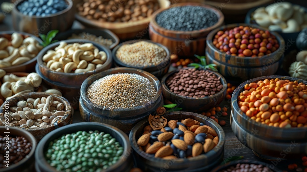 Culinary Inspiration Compose a top down view of nuts and beans arranged in a creative way inspiring culinary exploration and experimentation Culinary Inspiration Compose a top down view of nuts and beans arranged in a creative way inspiring culinary exploration and experimentation