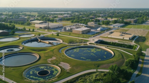 Drone shot showing the entire water treatment plant