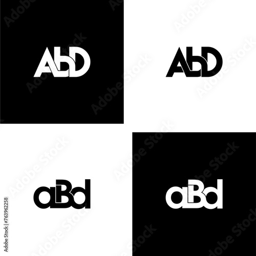 abd lettering initial monogram logo design set