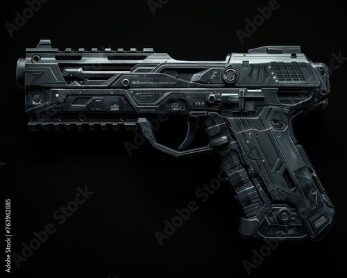The stealth weapon, a pinnacle of technology, stands as a tactical asset, isolated against a soft backlight on a black background.