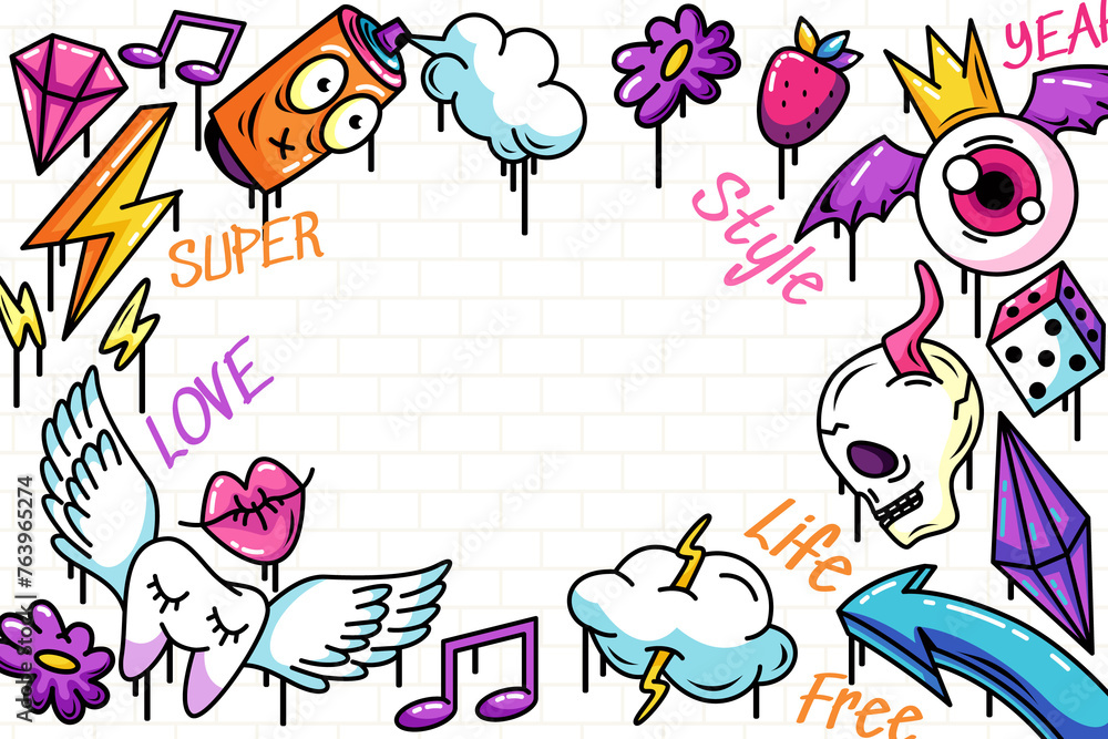 Fototapeta premium Graffiti background in hand drawn design