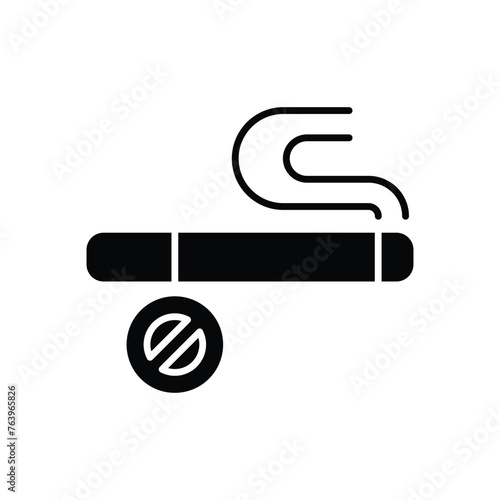 Black solidNo Smoking vector icon