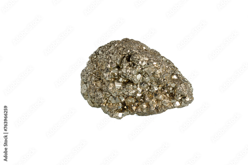 pyrite mineral stone macro on white background pyrite mineral stone macro on white background