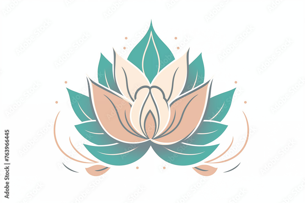 Lotus flower icon, lotus flower logo, lotus flower logo