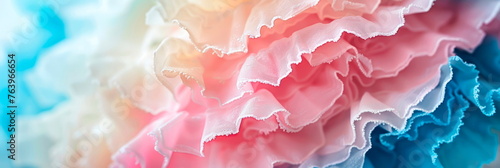 stack of colorful cotton candy cones, showcasing their airy texture and pastel hues in exquisite detail. Generative AI