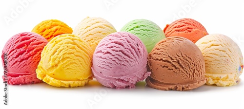 Colorful assortment of fruity gelato flavors in an attractive and visually pleasing arrangement