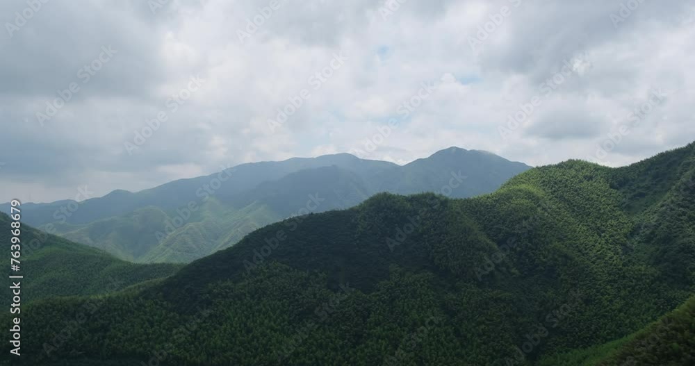 aerial view of beautiful green mountain hill nature landscape. In Anji County, Huzhou, Zhejiang, China aerial view of beautiful green mountain hill nature landscape. In Anji County, Huzhou, Zhejiang, China