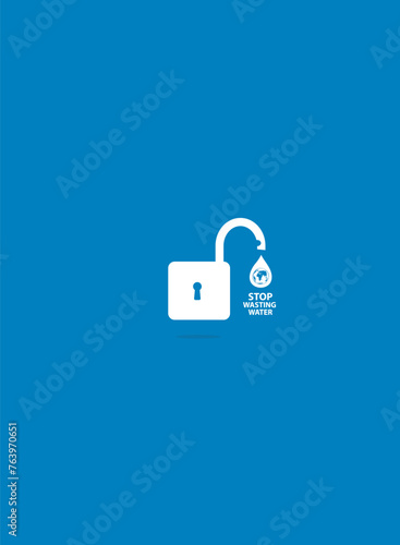 Stop Wasting Water. World Water Day concept. vector illustrations.