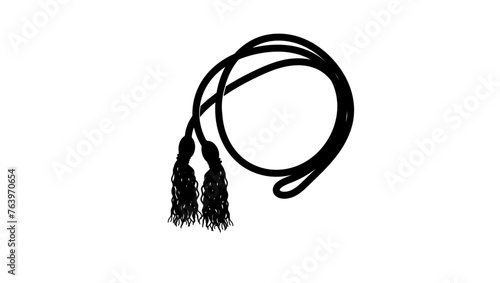 Graduation Honor Cords, black isolated silhouette