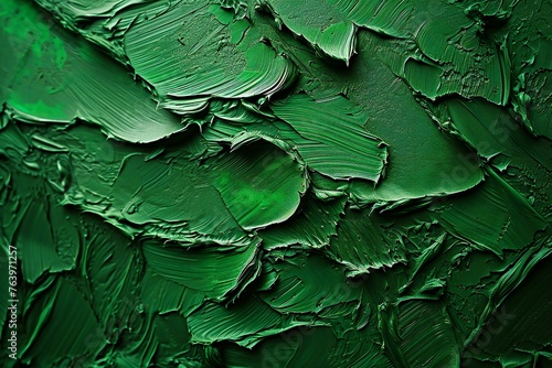 Painting close up of green abstract acrylic color texture background in high resolution