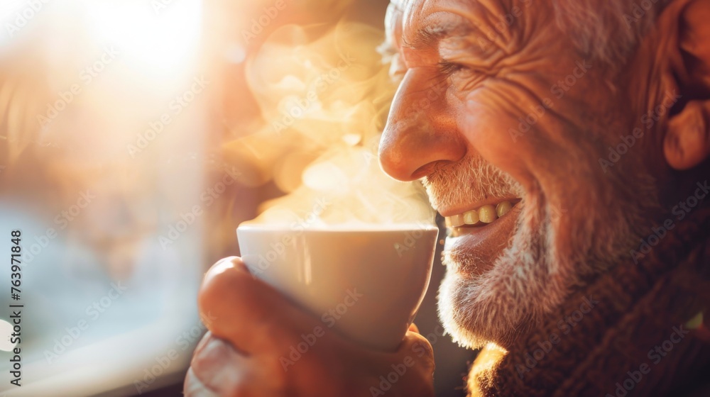 Man is drinking morning coffee Man is drinking morning coffee