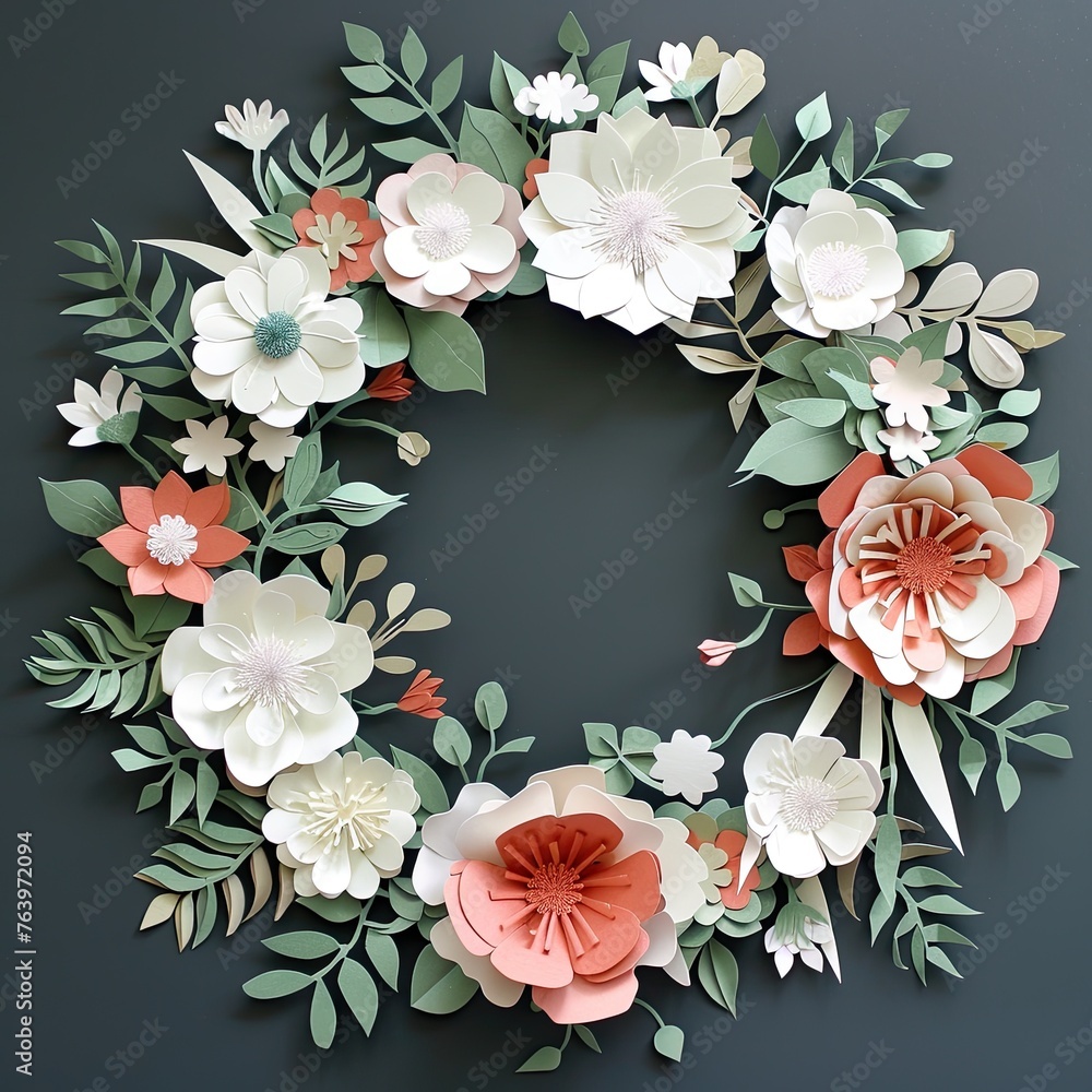 A delicate floral wreath surrounding a meaningful quote all crafted from fine paper cuts