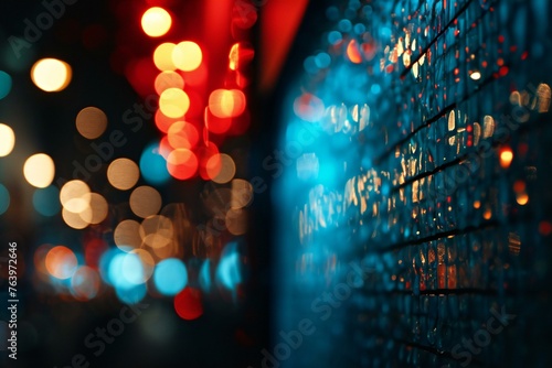 Bokeh lights in the city at night,  Abstract background photo