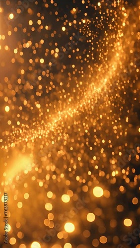 Golden bokeh lights on dark background