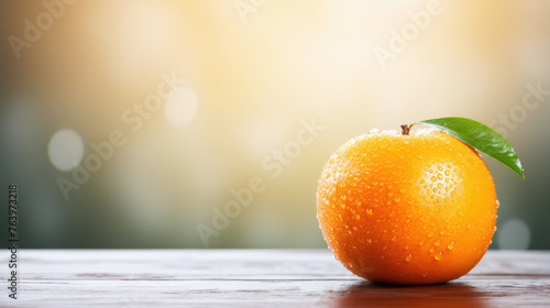 Fresh Orange on Wooden table
