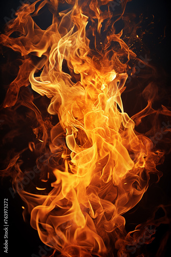 Aerial Ember, Whirling Flames, Inferno Dance, spicy aroma, conjuring images of dancing flames Photography, Backlights, HDR