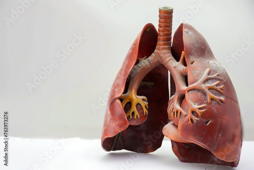 lifesize lung model on white background photo