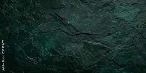 dark green stone texture, Dark green slate texture background. green stone texture. green granite slabs background.banner
 photo