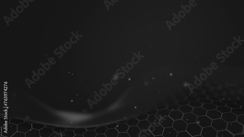 Dark waves of honeycombs and particles in 4k. Looping animation (ID: 763974276)