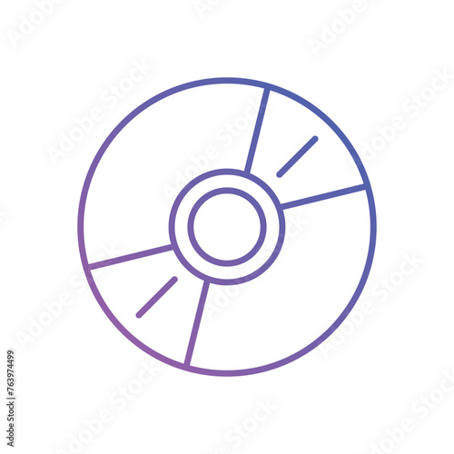 Thin Line Dvd vector icon