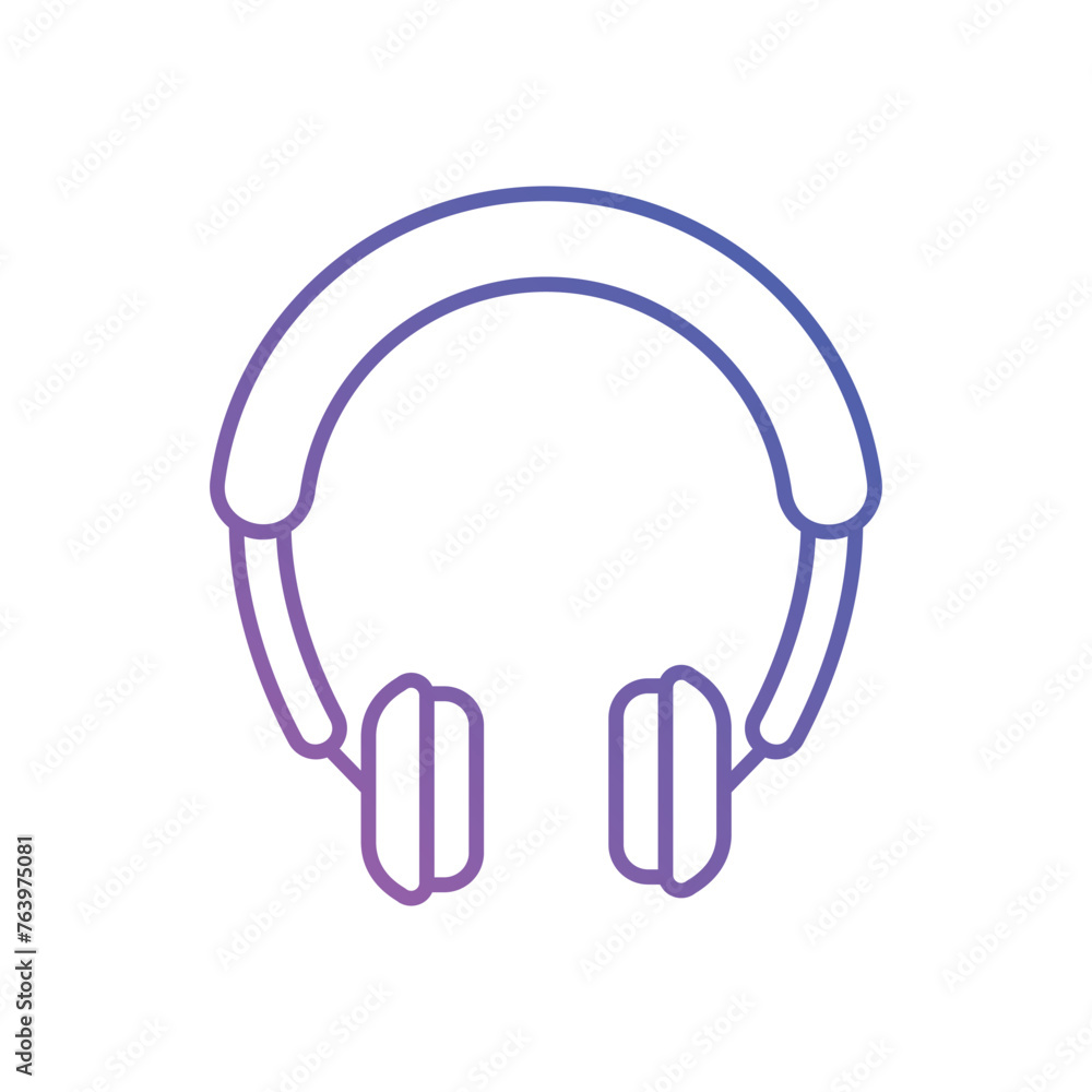 Thin Line Headphone vector icon Thin Line Headphone vector icon