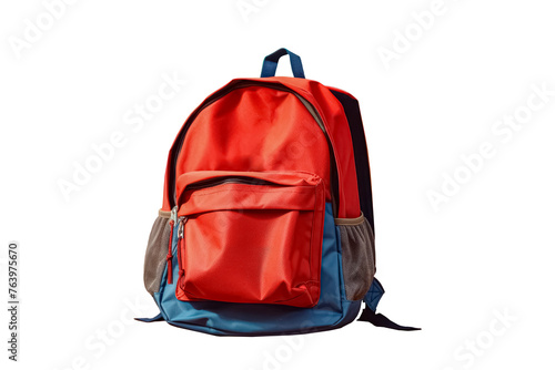 School bag on white background
