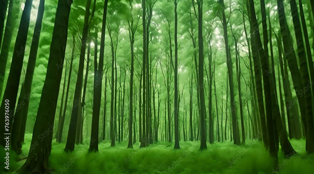 A Lush Green Forest Filled with Tall Trees A Lush Green Forest Filled with Tall Trees