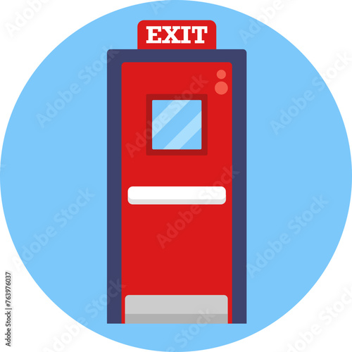 A universally recognized icon depicting the exit door, ensuring safety and easy evacuation in case of emergencies within cinema halls.