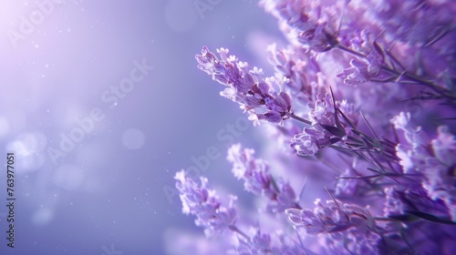 KS Lavender flowers in purple color closeup blurred backg