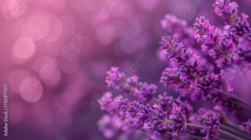 KS Lavender flowers in purple color closeup blurred backg