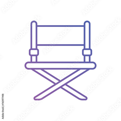 Thin Line Director Chair vector icon