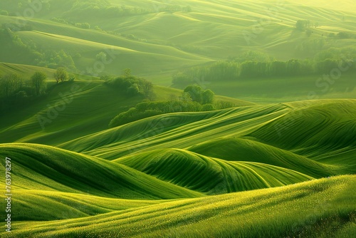 Beautiful landscape of rolling hills in Tuscany, Italy