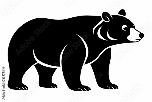 simple art black bear vector. © mk graphics