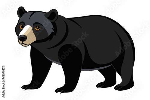 Fototapeta Naklejka Na Ścianę i Meble -  simple art black bear vector.
