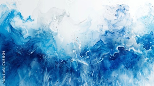 Blue Watercolor Abstract Canvas Art