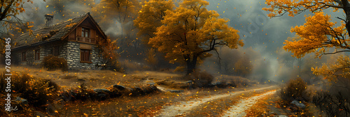 The autumn wind with the noise of fallen foliage , Autumn season © Chrisspollard
