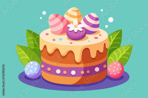 easter cake with eggs