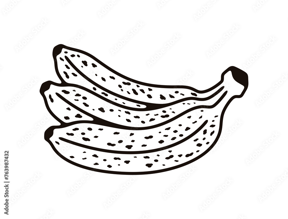 Bunch of bananas, spotted or spoiling. Fruit, fruity, food, meal, nourishment and nature, illustration Bunch of bananas, spotted or spoiling. Fruit, fruity, food, meal, nourishment and nature, illustration